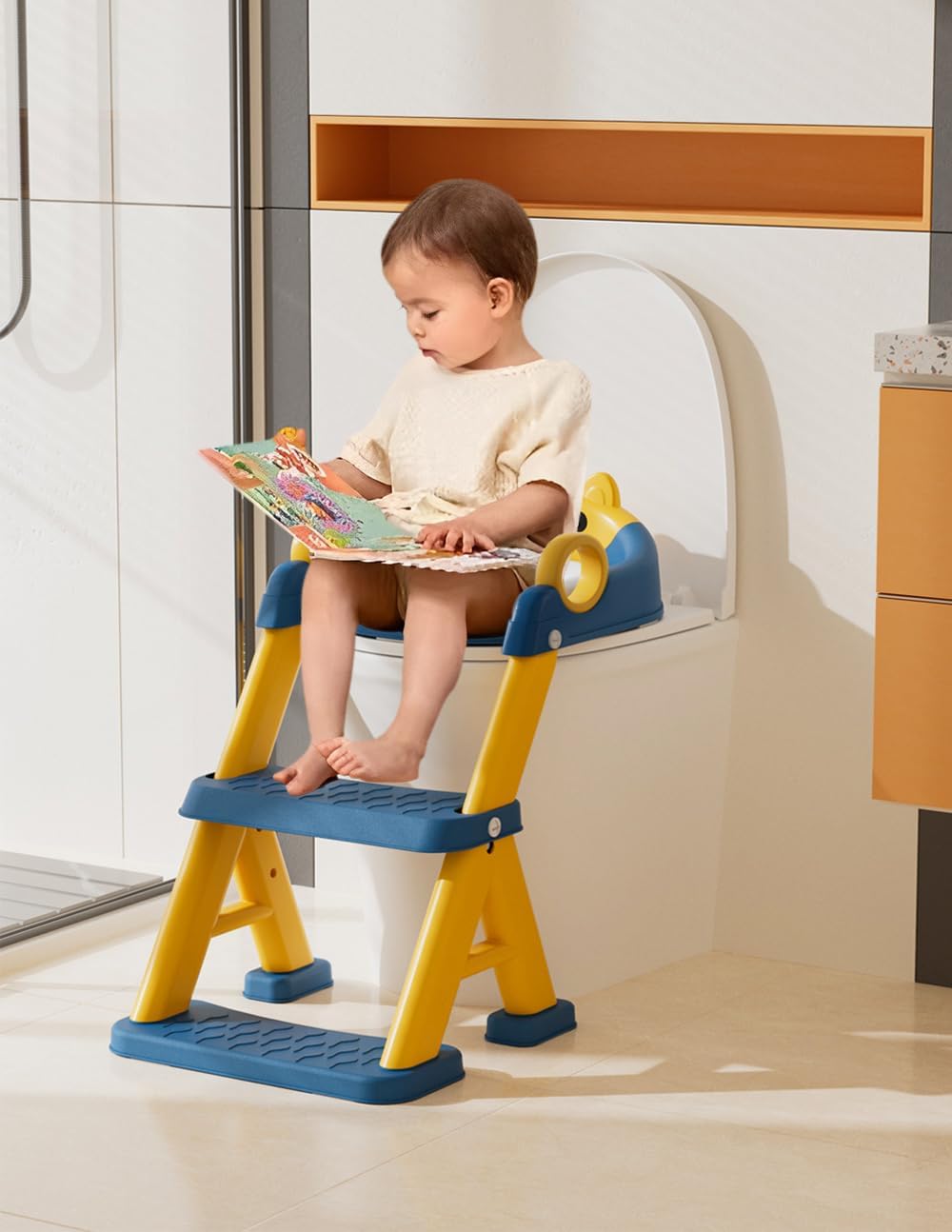 Asiento de Inodoro Infantil con Escalera – ¡Haz del momento del baño algo divertido y fácil!