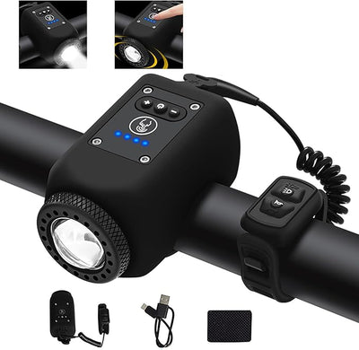 Luz Delantera con Claxon y Mando – ™El Kit de Seguridad Total para Tu Bicicleta