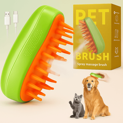 ™NapiPet Cepillo Masajeador con Spray para Mascotas